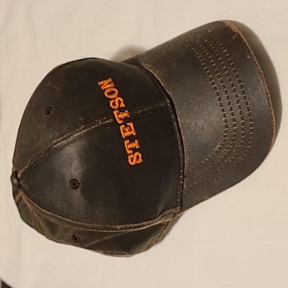 Stetson Baseball Cap, Adjustable, Leather Looking Matetial, Western, Brown - Picture 3 of 13